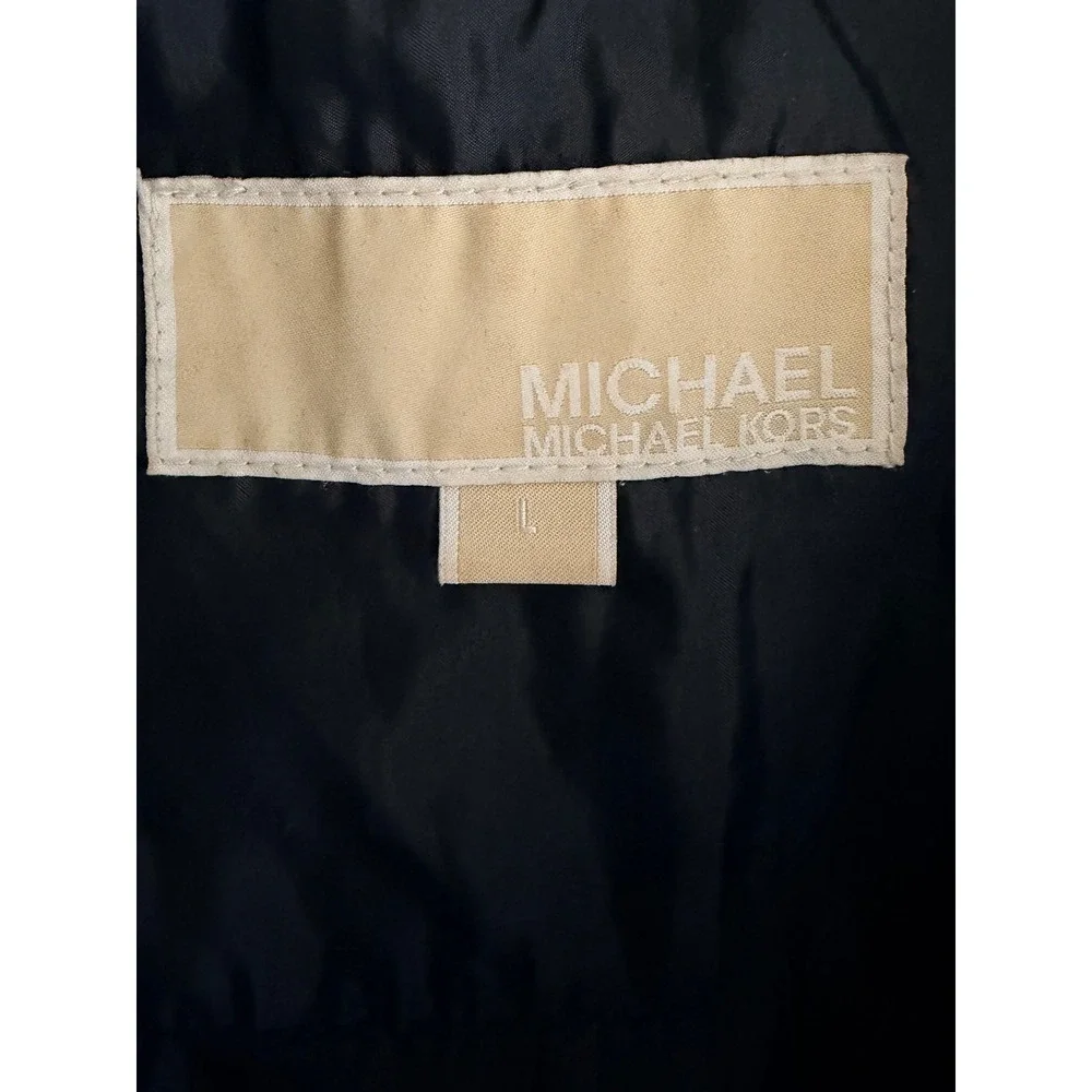 Michael Michael Kors Women's Black Quilted Zip Gold Snap Barn Fall Jacket Large